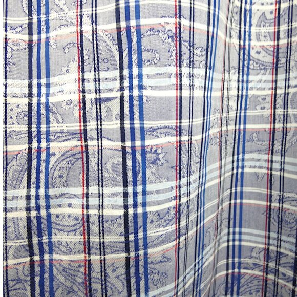 Robert Graham Classic Fit Plaid Button Down Shirt M Blue Red Embroidered Cuffs - Picture 9 of 12